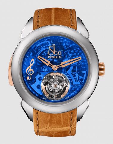 Jacob & Co. PALATIAL FLYING TOURBILLON MINUTE REPEATER TITANIUM (BLUE MINERAL CRYSTAL) Watch Replica PT500.24.NS.OB.A Jacob and Co Watch Price